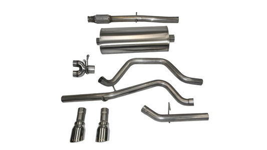 Corsa 14 GMC Sierra/Chevy Silv 1500 Crew Cab/Short Bed 5.3L V8 Polished Sport Dual Rear CB Exhaust