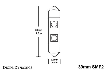 Ampoule LED SMF2 39 mm de Diode Dynamics - Verte (simple)