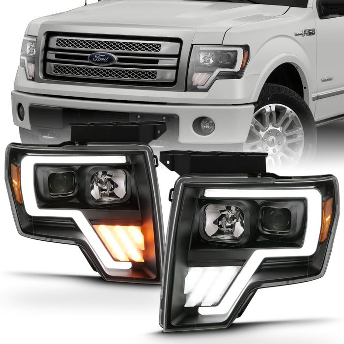 Barre lumineuse de projecteur ANZO 2009-2013 Ford F-150 G4 Switchback HLBlack Amber