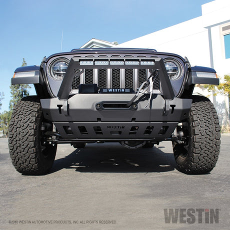 Pare-chocs avant Westin 18-19 Jeep Wrangler JL Stubby - Noir texturé