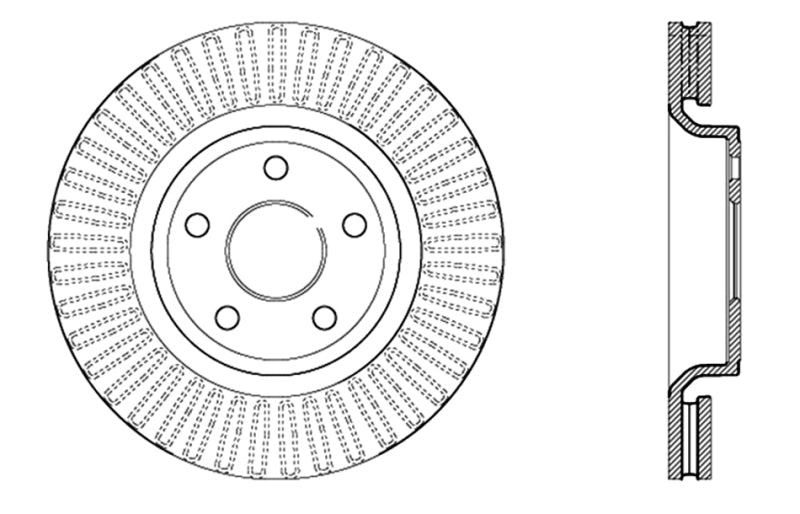 Disque de frein avant droit percé StopTech 11-15 Jeep Grand Cherokee Cryo (sauf SRT8)