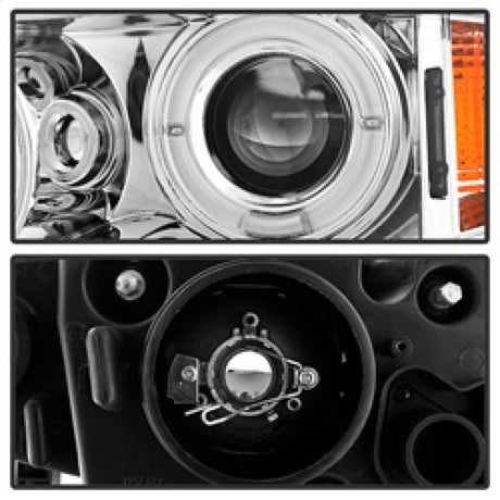 Phares de projecteur Spyder BMW E46 Série 3 02-05 4DR 1 pièce LED Halo Chrm PRO-YD-BMWE4602-4D-AM-C