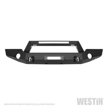 Pare-chocs avant pleine largeur Westin 18-20 Jeep Wrangler WJ2 avec support de barre lumineuse à LED, noir texturé