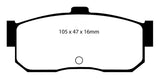 Plaquettes de frein arrière EBC 91-97 Infiniti G20 2.0 Yellowstuff