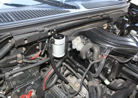 Séparateur d'huile côté passager J&amp;L 99-04 Ford Lightning 3.0 - Anodisé transparent