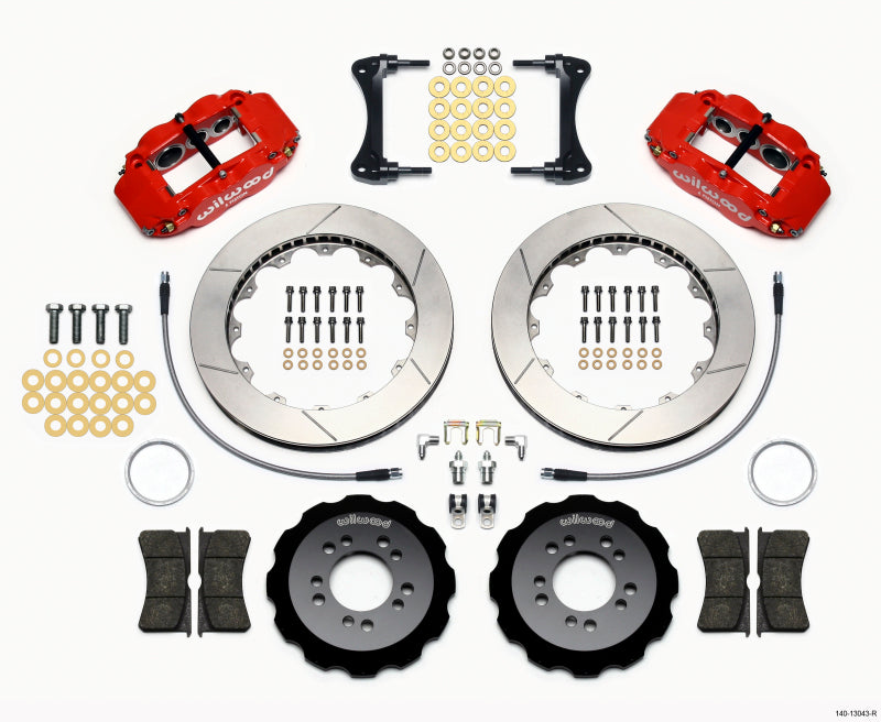 Kit de capot avant Wilwood Narrow Superlite 6R 13,06 po rouge Hyundai Genesis Coupé 2008 et plus avec lignes