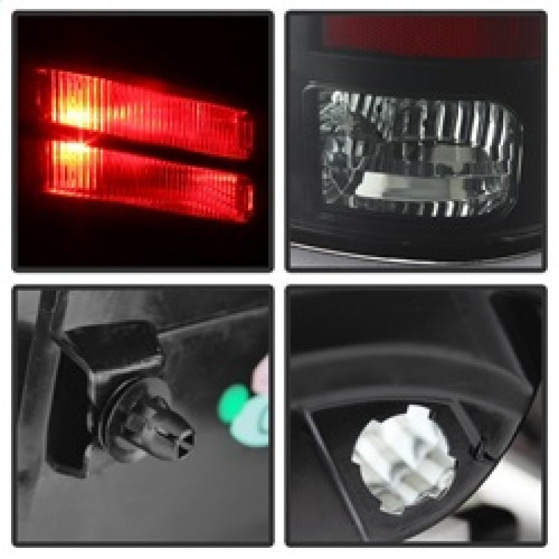 Feux arrière à DEL Spyder Dodge Ram 1500 09-14 à incandescence - Noir fumé ALT-YD-DRAM09-LED-BSM