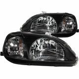 Phares en cristal ANZO Honda Civic 1999-2000 Noir