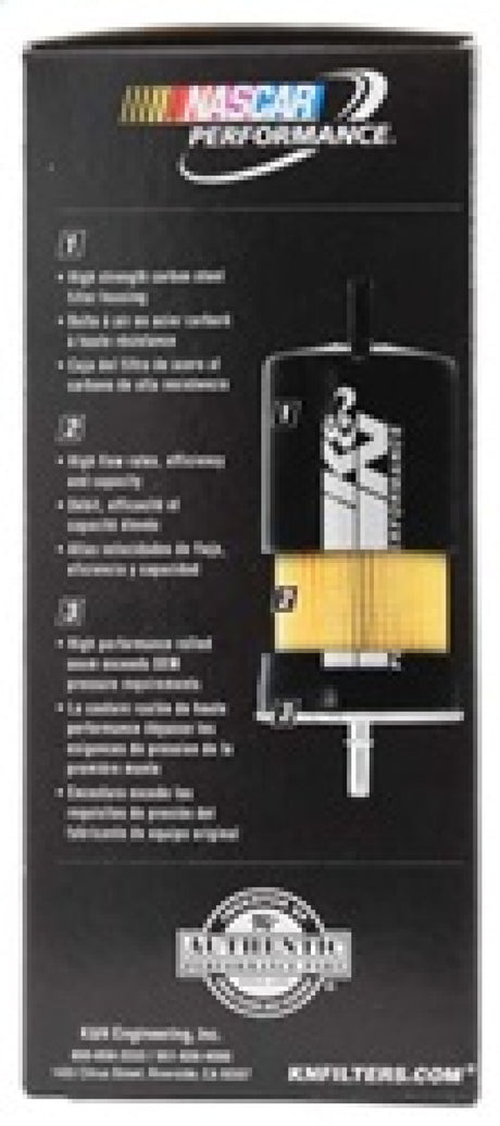 Filtre à carburant K&amp;N 92-95 Chevy Cavalier 2,2 L/3,1 L