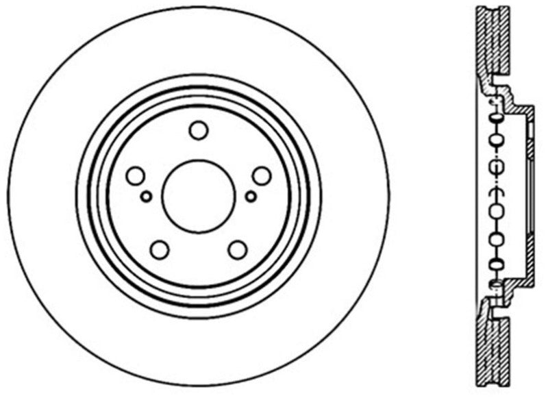 Rotor cryogénique avant hautes performances Stoptech 08-18 pour Toyota Highlander