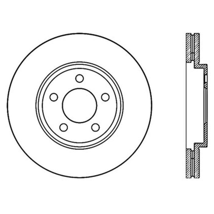 Rotor avant gauche rainuré et percé StopTech pour Lincoln Town Car 03-09 / Mercury Grand Marquis 03-09