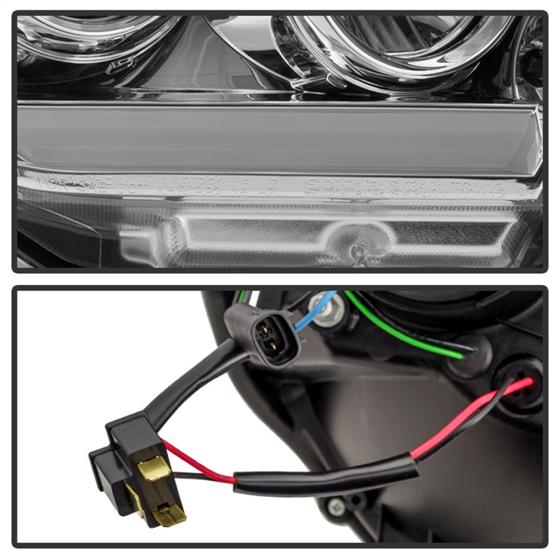 Phares de projecteur Spyder Toyota Tacoma 12-16 Barre lumineuse DRL Chrome PRO-YD-TT12-LBDRL-C