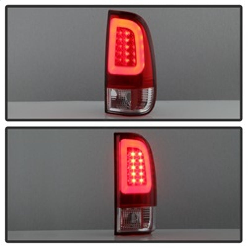 Spyder 97-03 Ford F150 Stylsd. F250 V3 Light Bar LED Tail Lights - Red/Clr ALT-YD-FF15097V3-LBLED-RC