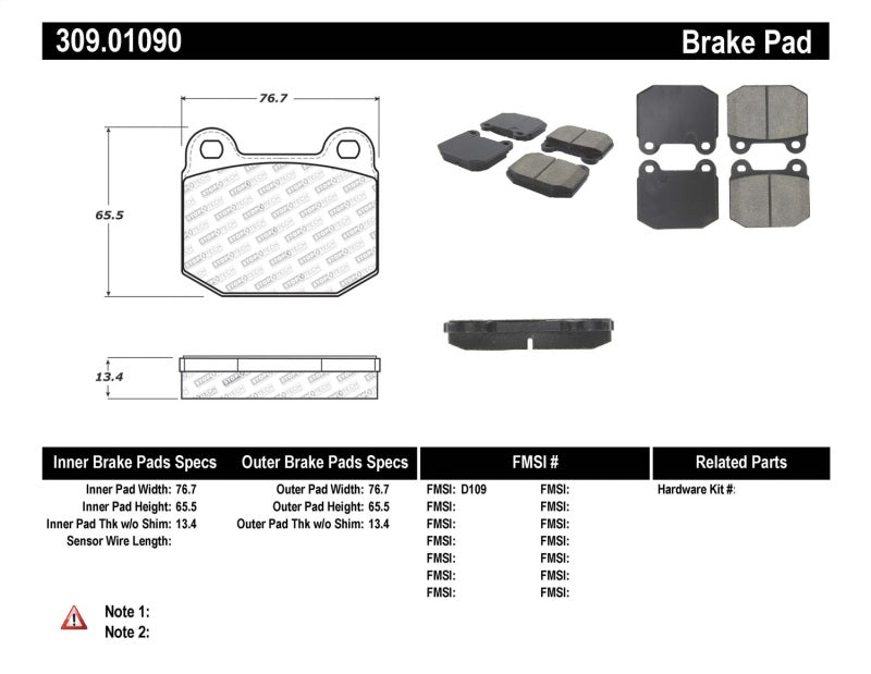 Plaquettes de frein avant StopTech Performance 05-06 Lotus Exige