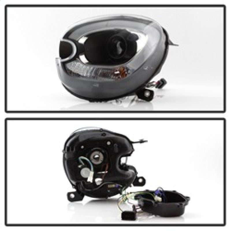 Phares Spyder Mini Cooper Countryman 11-15 - Modèle halogène uniquement - Noir PRO-YD-MCO11-DRL-BK