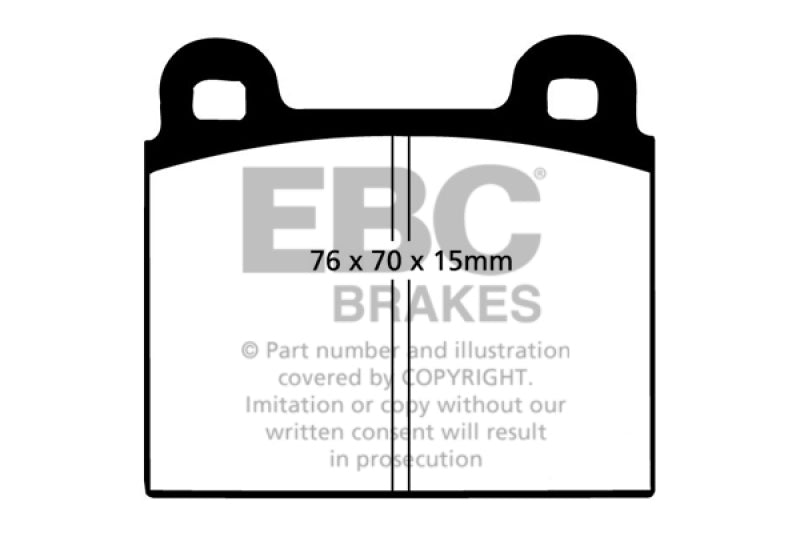 EBC 70-75 Alfa Romeo Montreal 2.6 Redstuff Front Brake Pads