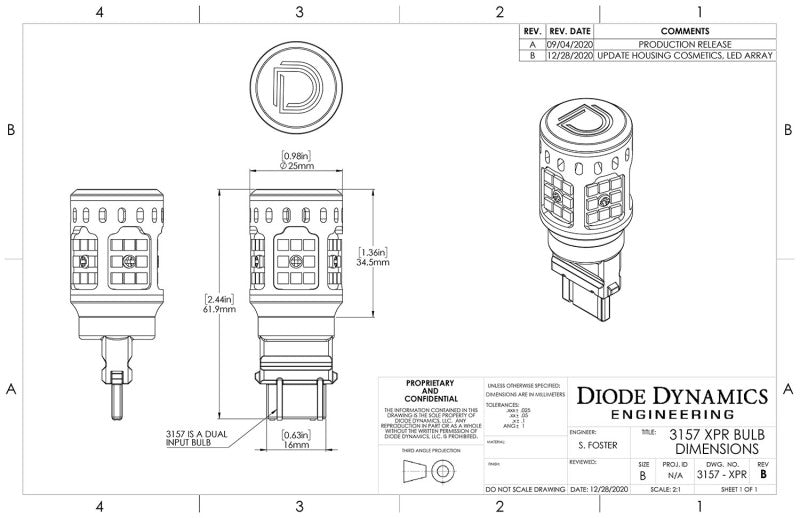 Ampoule LED Diode Dynamics 3157 XPR - Froid - Blanc (paire)