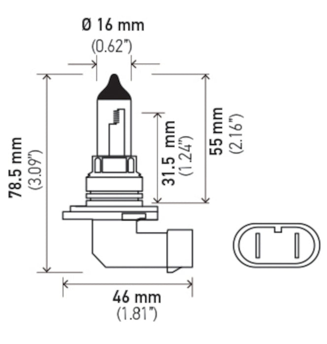 Ampoule Hella 9006 12V 55W P22D T4 +50