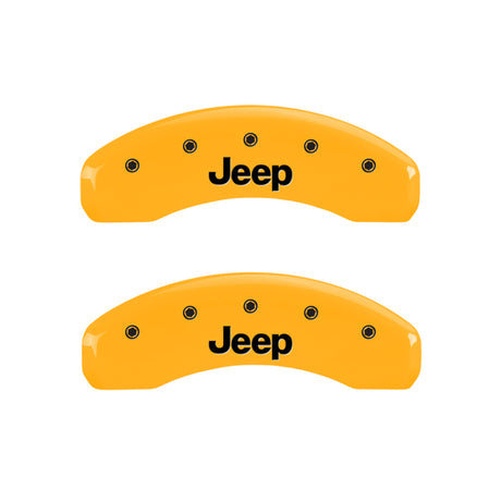 Couvre-étriers MGP 4 gravés avant et arrière JEEP finition jaune noir ch