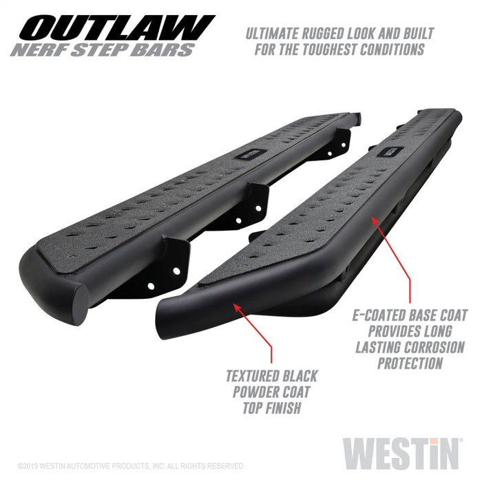 Marchepieds Westin Outlaw Nerf pour Ford F-150 SuperCrew 15-19 / Ford F-250/350 Crew Cab 17-19