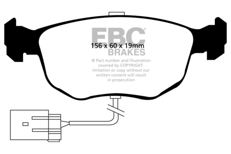 Plaquettes de frein avant EBC Redstuff pour Ford Contour 2.5 SVT 98-99