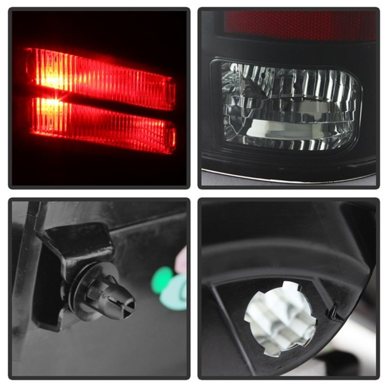 Feux arrière à DEL Spyder Dodge Ram 1500 09-14 à incandescence - Noir fumé ALT-YD-DRAM09-LED-BSM