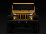 Raxiom 97-18 Jeep Wrangler TJ & JK Axial 7-In LED Headlights w/ DRL- Chrome Housing (Clear Lens)