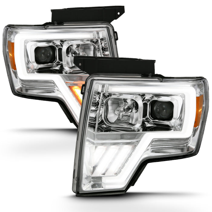 Barre lumineuse de projecteur ANZO 2009-2013 Ford F-150 G4 Switchback HL Chrome Ambre