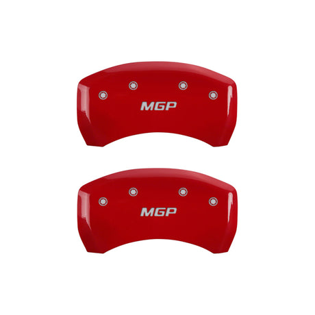 Couvre-étriers MGP 4 gravés avant et arrière, finition rouge MGP, caractères argentés, Cadillac CT6 2017