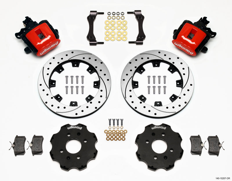 Kit de frein de stationnement arrière combiné Wilwood 12,19 pouces percé rouge Civic / Integra Disc 2,39 Hub Offset