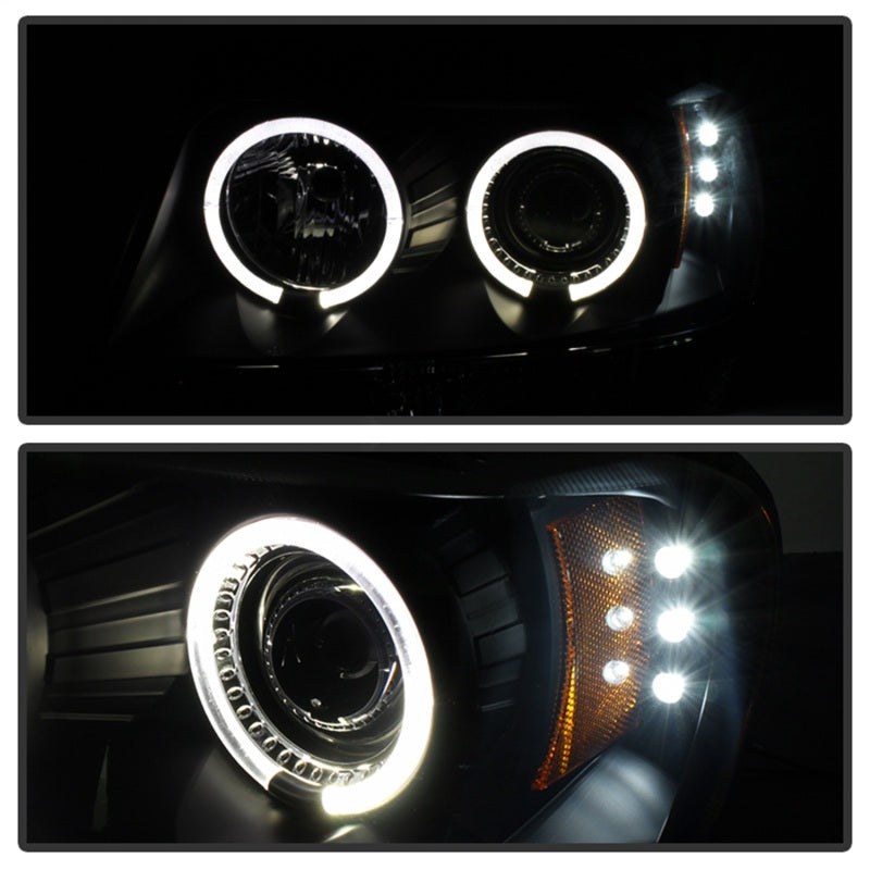 Phares de projecteur Spyder Jeep Grand Cherokee 99-04 LED Halo LED Fumée noire PRO-YD-JGC99-HL-BSM