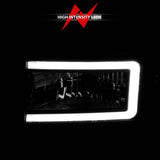 Phare ANZO 94-02 Dodge RAM Crystal - avec barre lumineuse et boîtier noir