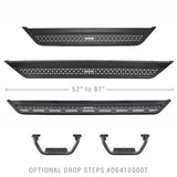 Marchepieds latéraux Go Rhino Dominator Extreme D6 - Tex Blk - Marches escamotables de 4 pouces (paire)