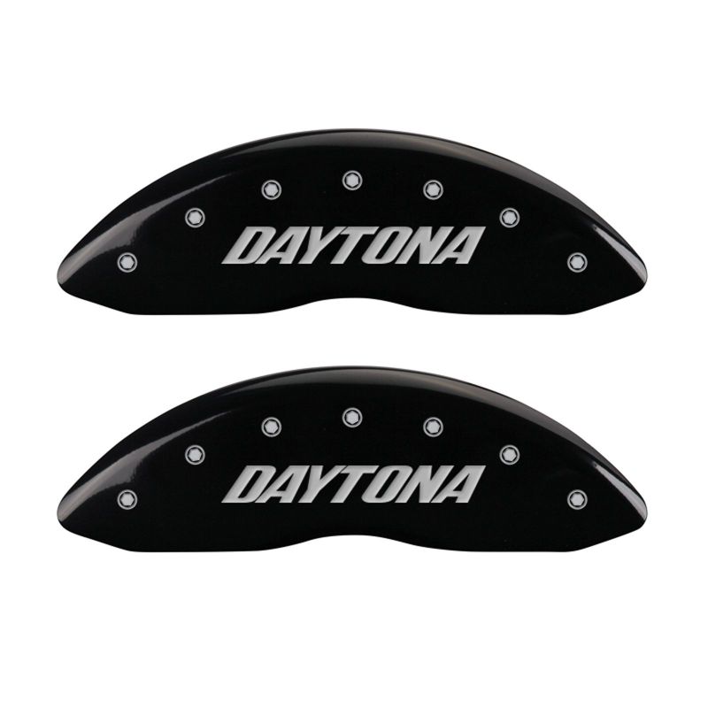 Couvre-étriers MGP 4 gravés avant et arrière Daytona finition noire argent ch