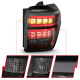 ANZO 2014-2020 Toyota 4Runner TL Boîtier noir Lentille fumée Barre lumineuse rouge avec séquentiel