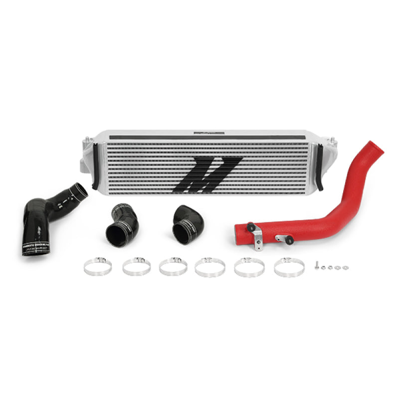 Kit d'échangeur intermédiaire Mishimoto pour Honda Civic Type R 2017+ - Échangeur intermédiaire argenté avec passepoil rouge