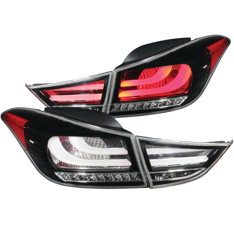 Feux arrière à LED ANZO 2011-2013 Hyundai Elantra Noir 4 pièces
