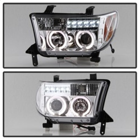 Phares de projecteur Spyder Toyota Tundra 07-13 LED Halo LED Chrm PRO-YD-TTU07-HL-C