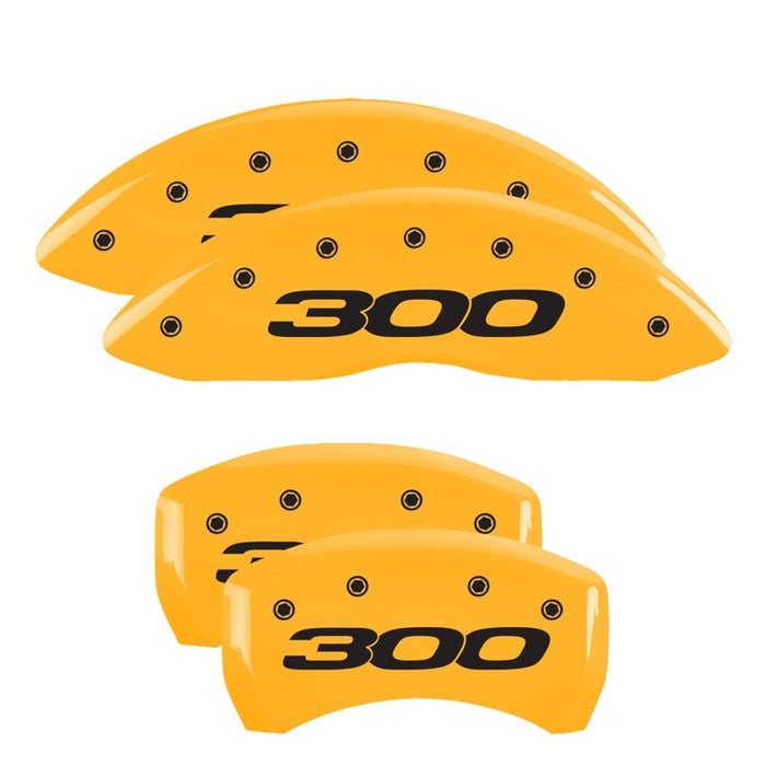 MGP 4 Caliper Covers Engraved Front & Rear MGP Yellow Finish Black Char 2008 Chrysler Aspen