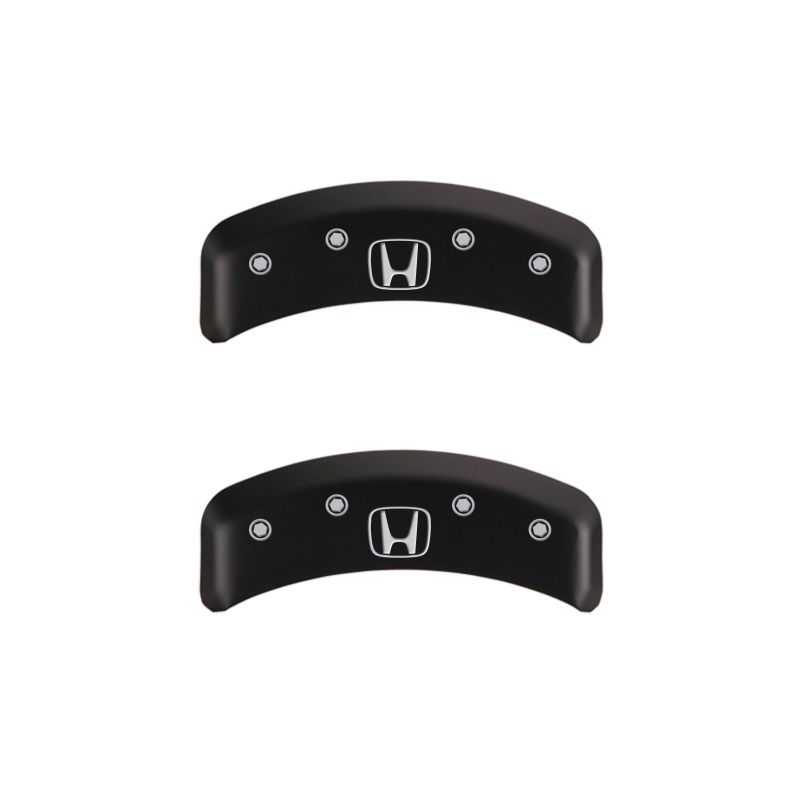 Couvre-étriers MGP 4 gravés à l'avant, logo Honda gravé à l'arrière, finition rouge, argent ch