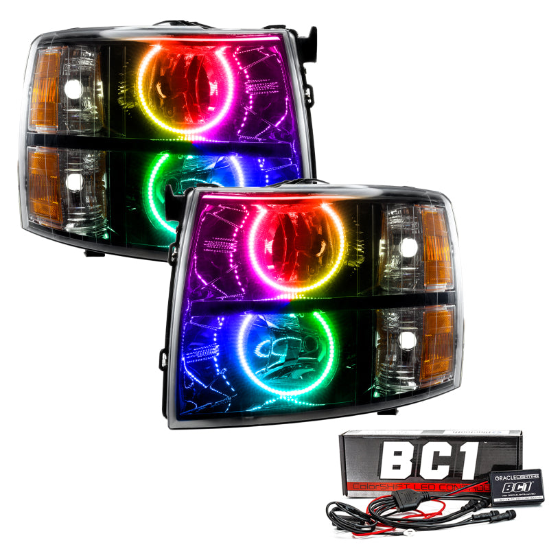 Oracle 07-13 Chevy Silverado SMD HL - Blk - Round Style - ColorSHIFT w/ BC1 Cntrl
