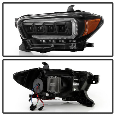 Phares à DEL haute puissance Spyder 16-20 pour Toyota Tacoma, modèle halogène uniquement - Noir PRO-YD-TT16HALAP-BK