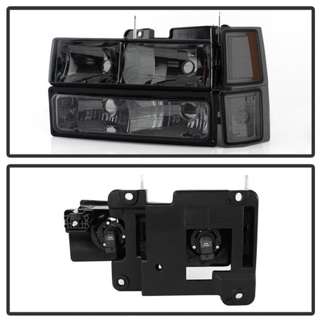 xTune Chevy Suburban 94-98 Headlights w/ Corner & Parking Lights 8pcs Smoked HD-JH-CCK88-AM-SM-SET