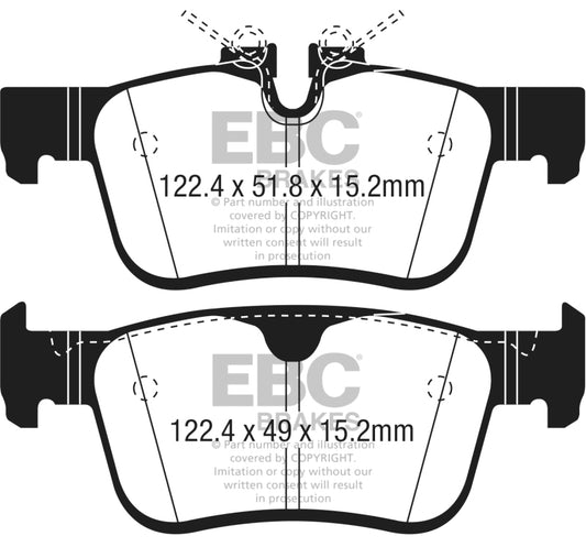 EBC 2017+ Volvo S90 2.0L Turbo Redstuff Rear Brake Pads