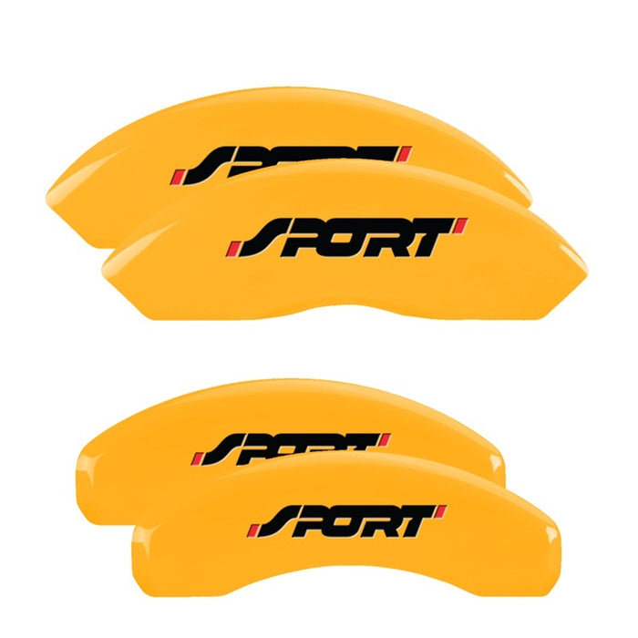 MGP 4 Caliper Covers Engraved Front & Rear No bolts/Sport Yellow finish black ch