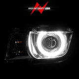 Phares de projecteur ANZO 2010-2013 Chevrolet Camaro avec halo chromé (CCFL)