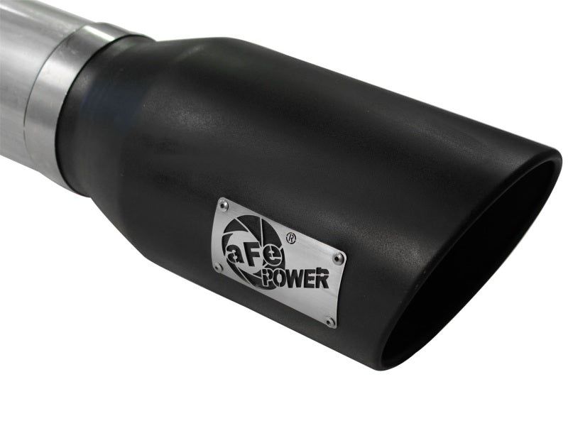 Système d'échappement en acier aluminisé aFe Atlas Exhausts 5 pouces DPF-Back 2015 Ford Diesel V8 6,7 L (td) Embout noir