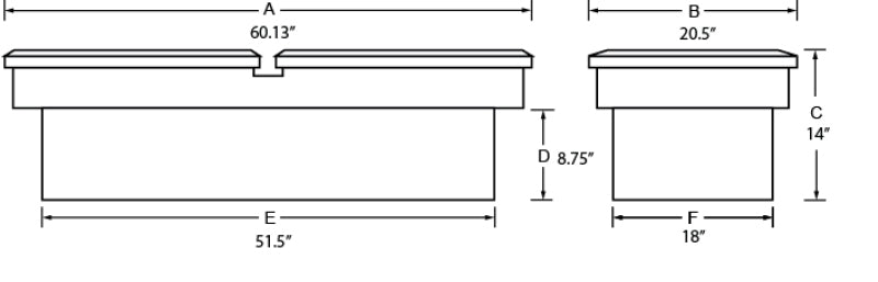 Boîte à outils multisegment à double couvercle Ultima pour Chevy S10 (lit long) 82-05 - Brite