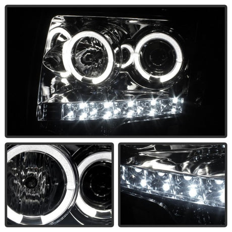 Phares de projecteur Spyder Ford F150 09-14 Modèle halogène - LED Halo LED Smke PRO-YD-FF15009-HL-SM