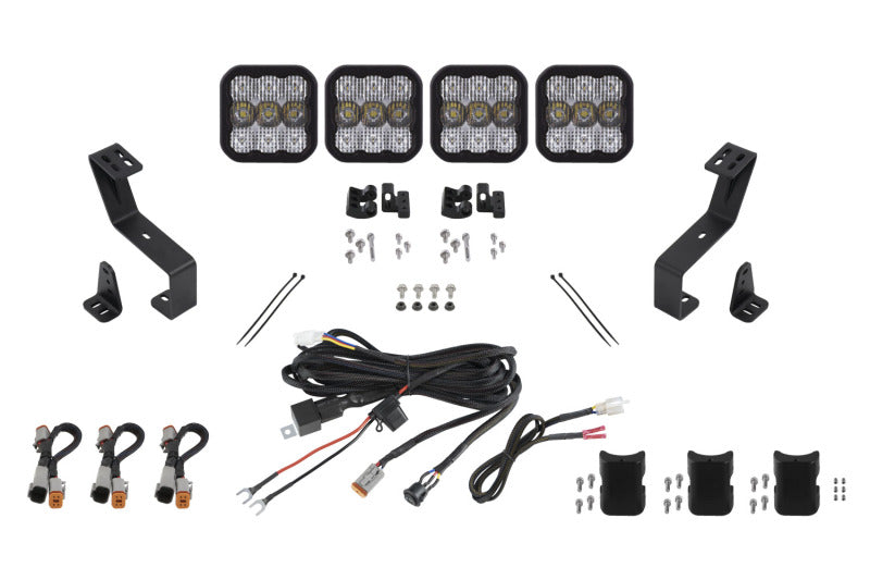Kit de barre lumineuse CrossLink pour calandre SS5 de Diode Dynamics pour Ram 2019 à aujourd'hui - Combo Pro White